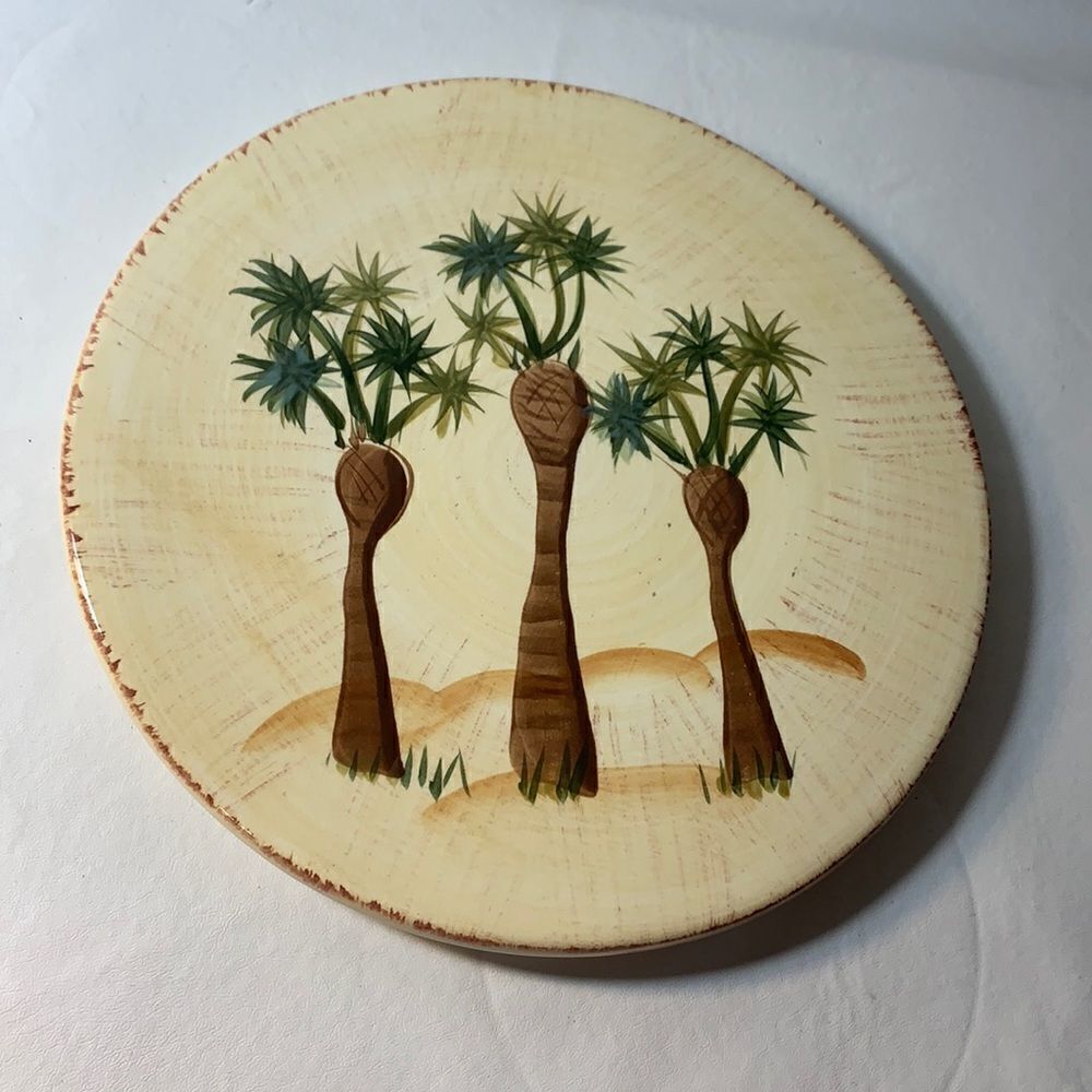 Boulevard Hand Painted Table Tops Unlimited Trivet Palm Tree Juniper Pattern
